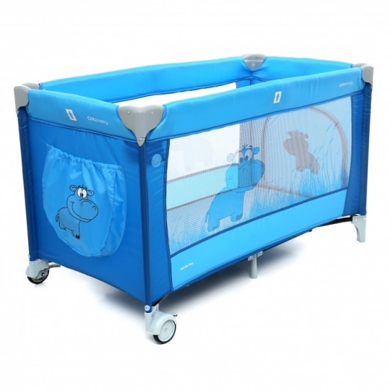 Patut pliabil cu 2 nivele Coto Baby Samba Plus Blue