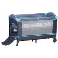 Patut pliabil cu 2 nivele Ecotoys - Bleumarin