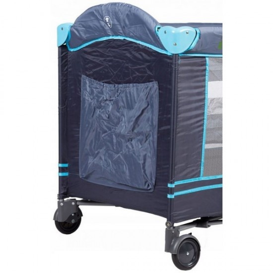 Patut pliabil cu 2 nivele Ecotoys - Bleumarin