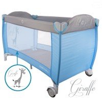 Patut pliabil EURObaby Girafa - Albastru