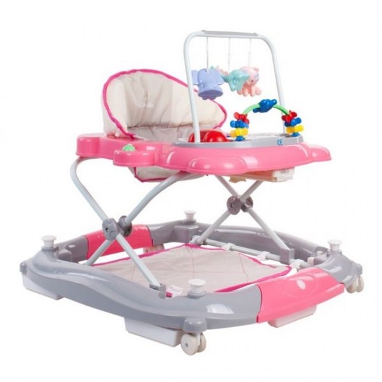 Premergator Sun Baby Pisicuta cu functie de balansoar - Pink Grey 