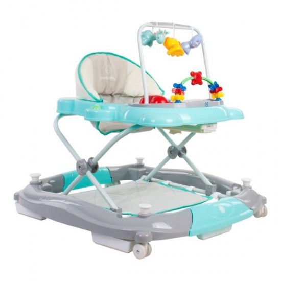 Premergator Sun Baby Pisicuta cu functie de balansoar - Turquoise Grey