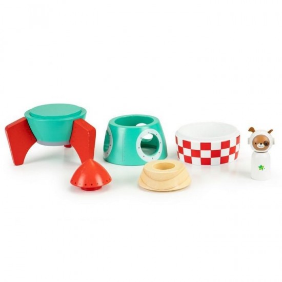 Jucarie racheta din lemn Ecotoys