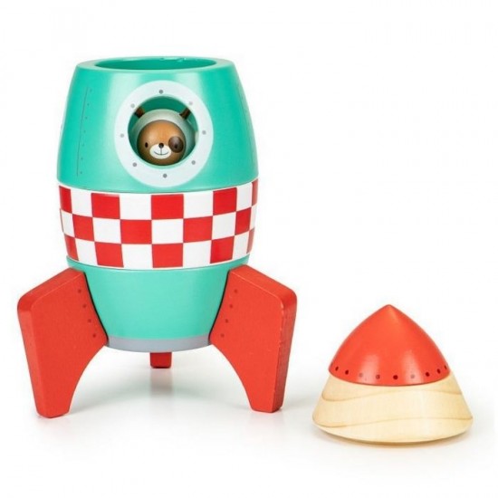 Jucarie racheta din lemn Ecotoys