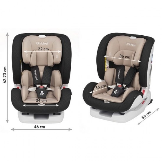 Scaun auto Kidwell Isofix Spot 0-36 Kg Black - Beige