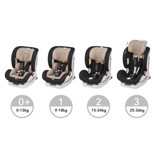 Scaun auto Kidwell Isofix Spot 0-36 Kg Black - Beige