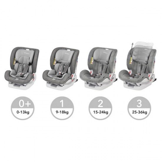 Scaun auto copii Kidwell Isofix Spot 0-36 Kg Grey