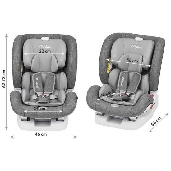 Scaun auto copii Kidwell Isofix Spot 0-36 Kg Grey