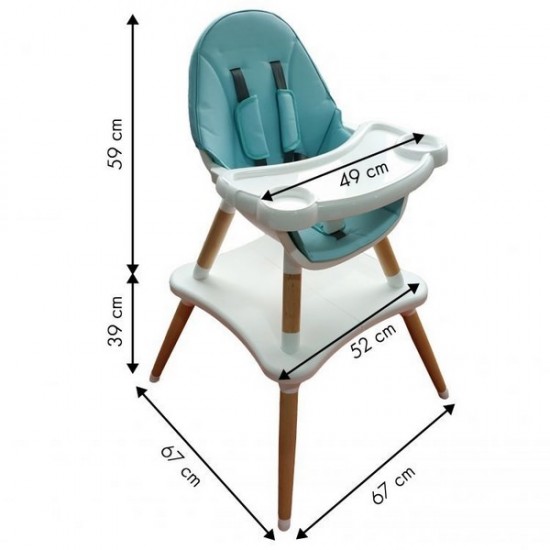 Scaun de masa copii 2 in 1 Ecotoys B0017-6B - Albastru