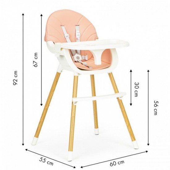 Scaun de masa 2 in 1 Ecotoys HA-004 – Roz