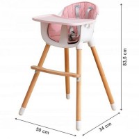 Scaun de masa 2 in 1 Ecotoys - Roz