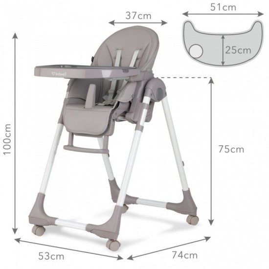Scaun de masa Kidwell Bento – Gri