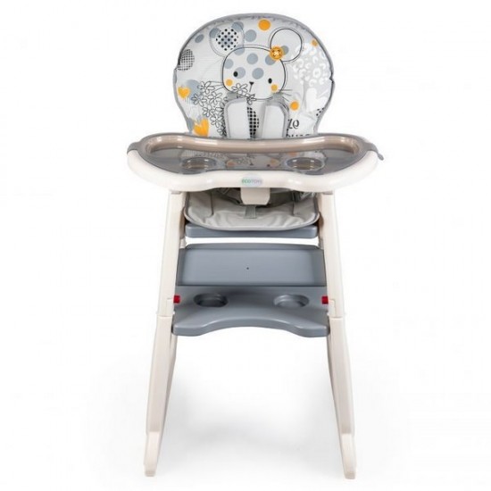Scaun de masa reglabil 2 in 1 Ecotoys Iepuras – Gri