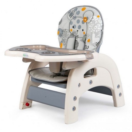 Scaun de masa reglabil 2 in 1 Ecotoys Iepuras – Gri