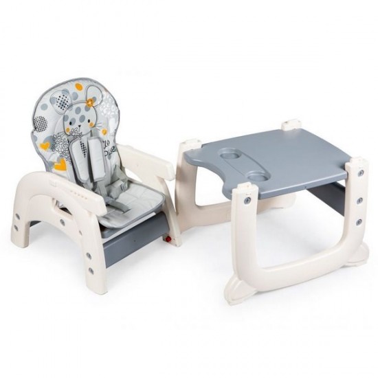 Scaun de masa reglabil 2 in 1 Ecotoys Iepuras – Gri