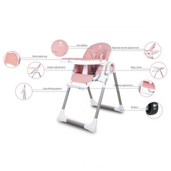 Scaun de masa Sun Baby 012 Fidi Pink
