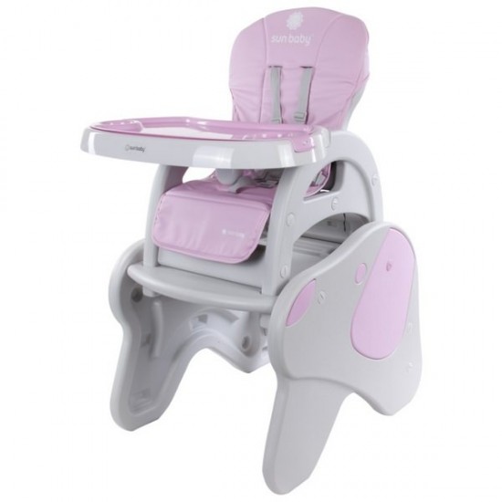 Scaun de masa Sun Baby 2 in 1 Catel - Pink