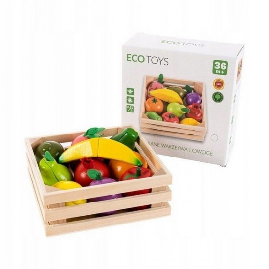 Set de fructe cu magnet Ecotoys