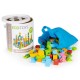 Set educational cu blocuri din lemn 100 piese Ecotoys SR19005