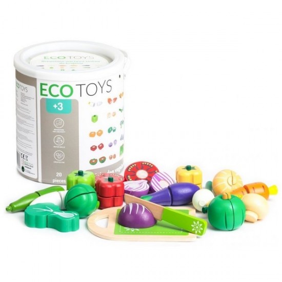 Set legume din lemn Ecotoys 20 piese