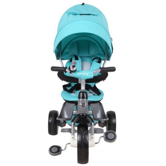Tricicleta cu sezut reversibil Sun Baby 007 Little Tiger - Melange Turquoise