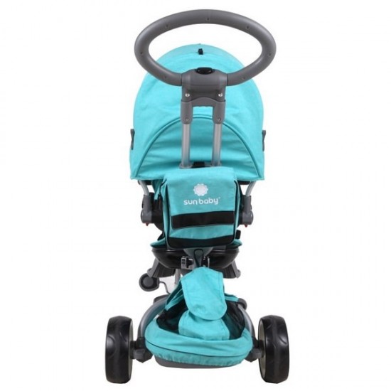 Tricicleta cu sezut reversibil Sun Baby 007 Little Tiger - Melange Turquoise