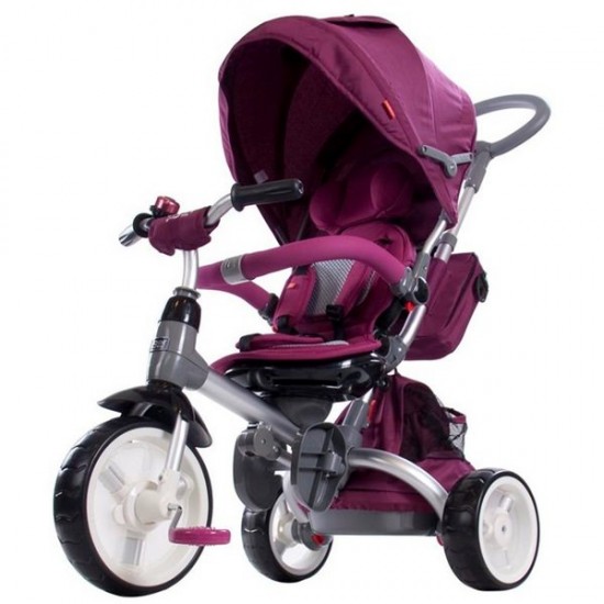 Tricicleta cu sezut reversibil Sun Baby 007 Little Tiger - Burgundy