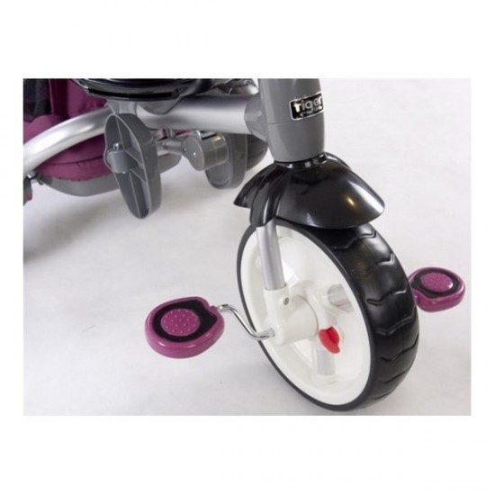 Tricicleta cu sezut reversibil Sun Baby 007 Little Tiger - Burgundy