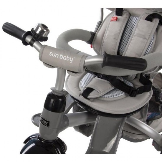 Tricicleta cu sezut reversibil Sun Baby 007 Little Tiger - Grey