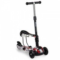 Trotineta cu sezut si 3 roti cu LED Ecotoys BW-203 - Negru