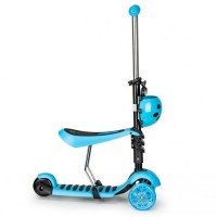Trotineta cu sezut si 3 roti cu LED Ecotoys YM-SC-6 - Albastru