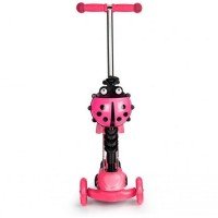 Trotineta cu sezut si 3 roti cu LED Ecotoys YM-SC-6 - Roz