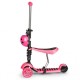 Trotineta cu sezut si 3 roti cu LED Ecotoys YM-SC-6 - Roz