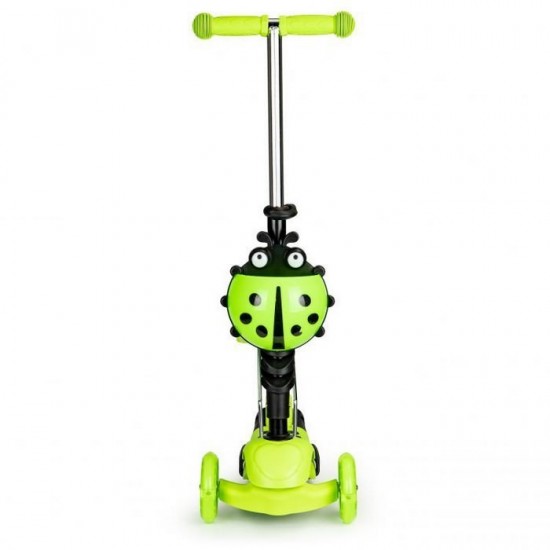 Trotineta cu sezut si 3 roti cu LED Ecotoys YM-SC-6 - Verde