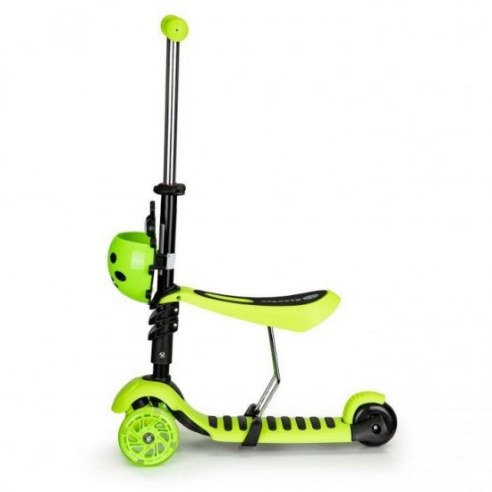 Trotineta cu sezut si 3 roti cu LED Ecotoys YM-SC-6 - Verde