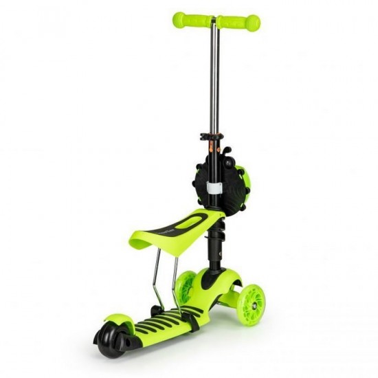 Trotineta cu sezut si 3 roti cu LED Ecotoys YM-SC-6 - Verde