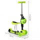 Trotineta cu sezut si 3 roti cu LED Ecotoys YM-SC-6 - Verde