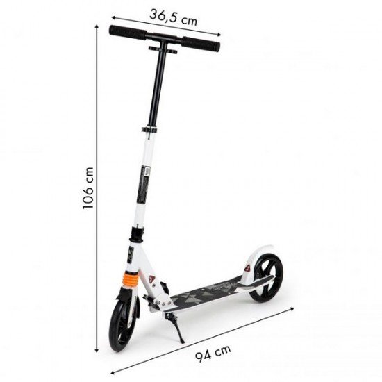 Trotineta pliabila din aluminiu Ecotoys alba 