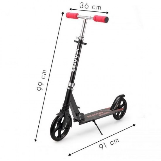 Trotineta urbana Ecotoys cu cadru usor din aluminiu - Negru