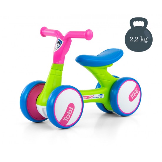 Bicicleta fara pedale Tobi Pink Green