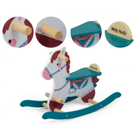 Calut balansoar din lemn Lucky Blue