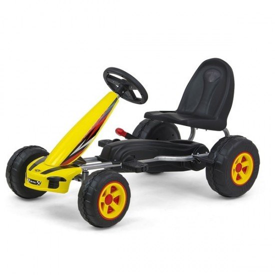 Kart cu pedale pentru copii Viper Yellow