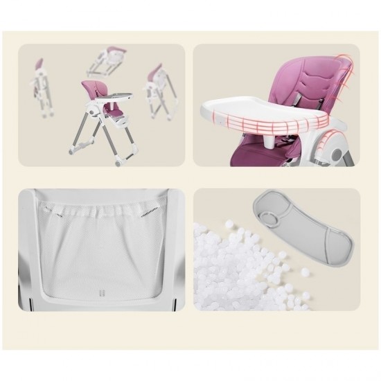 Scaun de masa 6-36 luni cu 5 pozitii de inclinare Pappa Comfort Pink