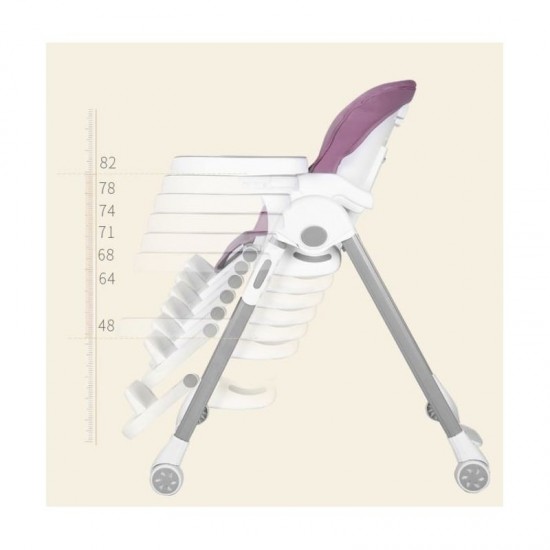 Scaun de masa 6-36 luni cu 5 pozitii de inclinare Pappa Comfort Pink