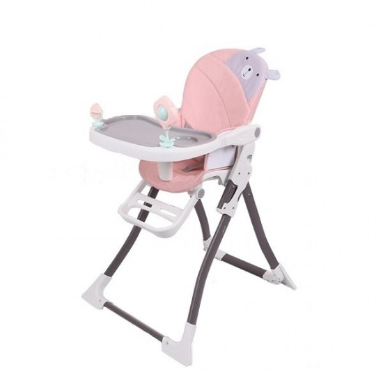 Scaun de masa copii cu pliere rapida Tasty Pappa Bear Pink