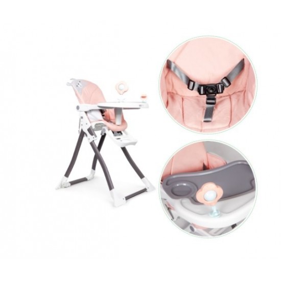 Scaun de masa copii cu pliere rapida Tasty Pappa Bear Pink