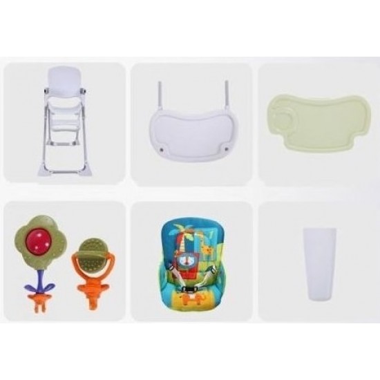 Scaun de masa copii cu pliere rapida Tasty Pappa Bear Pink