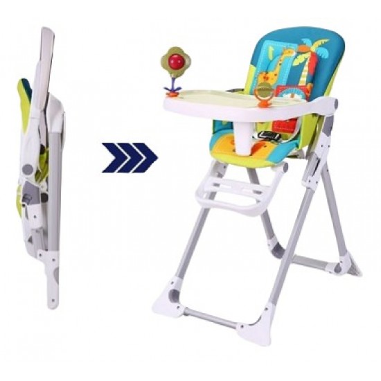 Scaun de masa copii cu pliere rapida Tasty Pappa Blue Cherry