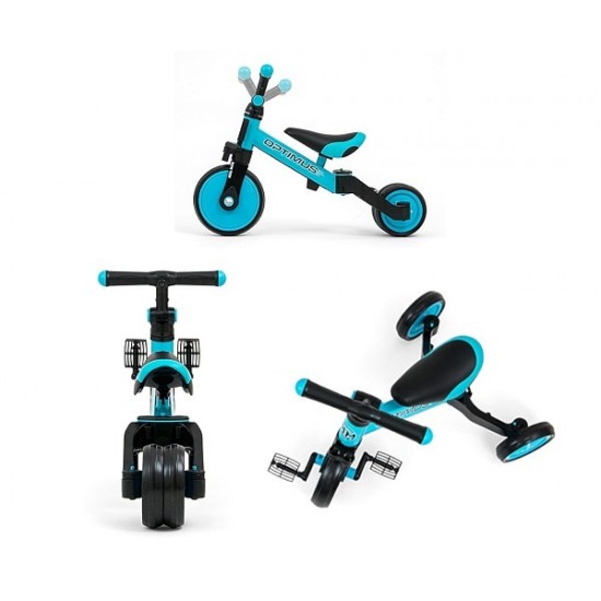 Tricicleta copii transformabila 3 in 1 Optimus Blue