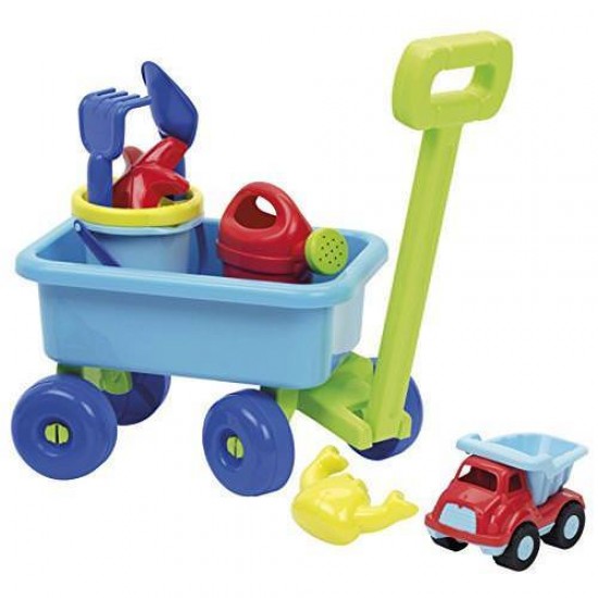 Carucior Bleu cu Set pentru Nisip